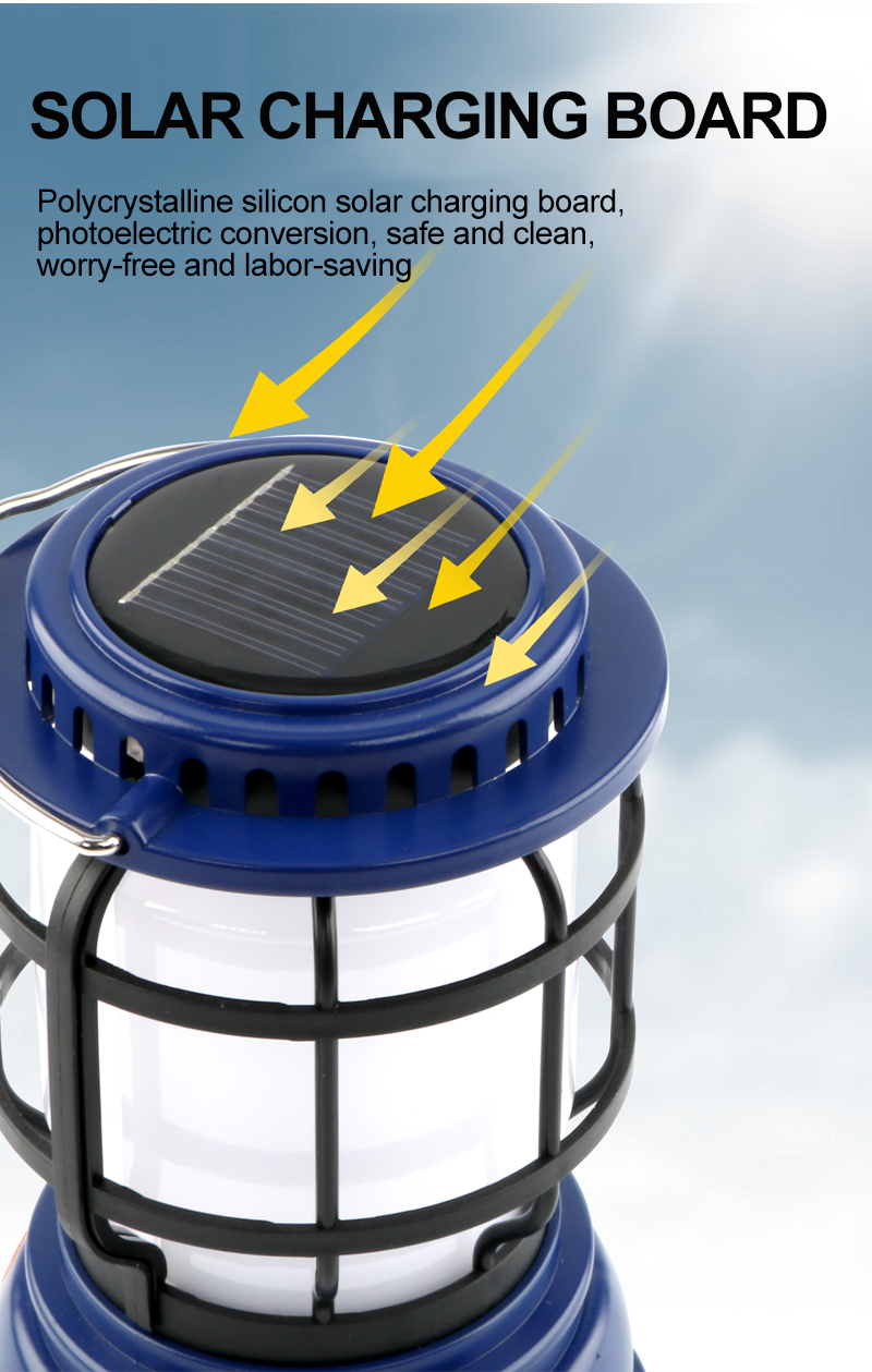 Sell Handle LED Camping Lantern Rechargeable Tent lamp solar powered camping lamp for outdoor(random color) - Image 10