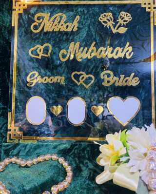 (square frame )TRANSPARENT NIKKAH THUMB BOARD/NIKKAH CEREMONY/NIKKAH REGISTERATION BOARD