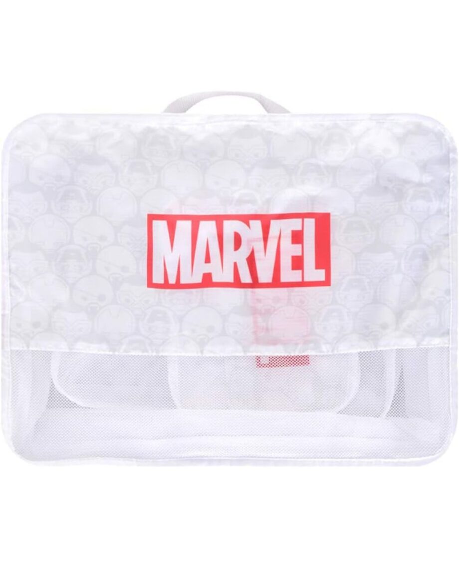 4 PCs Set Marvel Travel bag Set Travel Storage Bag (red and white)