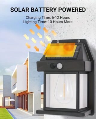 Pack of 2 Tungsted Light / Solar Tungsten Filament Lamp - Outdoor  Intelligent Induction Wall Lamp for Courtyard, Garden, Villa Lighting, and Night Light