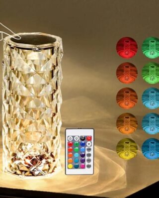 Diamond Rose Crystal Lamp 16 Color Changing touch Lamp USB