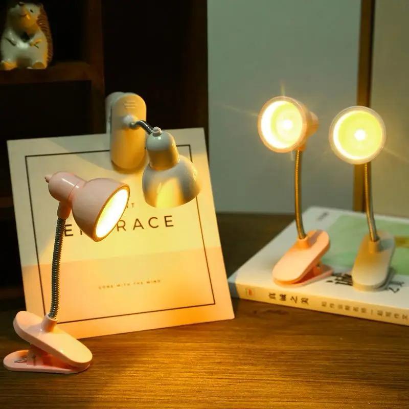 Mini Book Light with Clip Portable LED Reading Lamp Travel Bedroom Night Light Night (Random color)