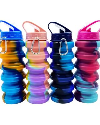 Silicone Collapsible Water Bottles BPA free for gym for girls (random color )