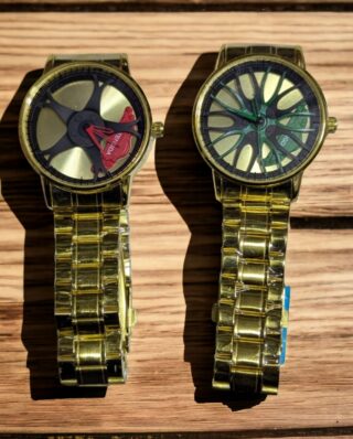 Golden Ferarri Rim watch for mens (Golden chain with random mix dials)