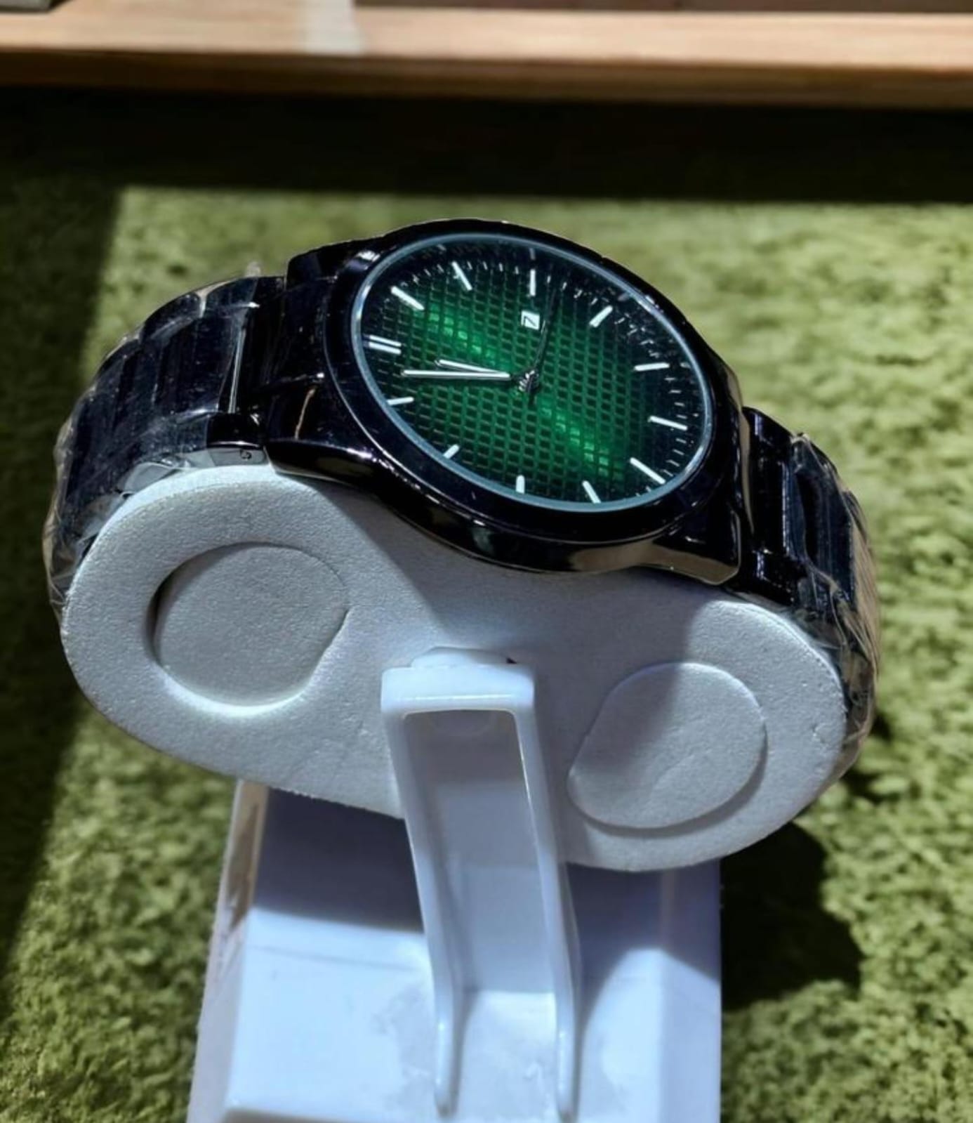 Green Rolex Dial Chain Date Working Men's Watch(With Box)