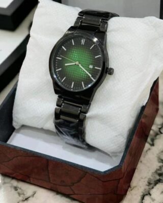 Green Rolex Dial Chain Date Working Men's Watch(With Box)