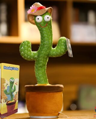 DANCING CACTUS TOY with mufler hat (RECHARGEABLE) (with box)