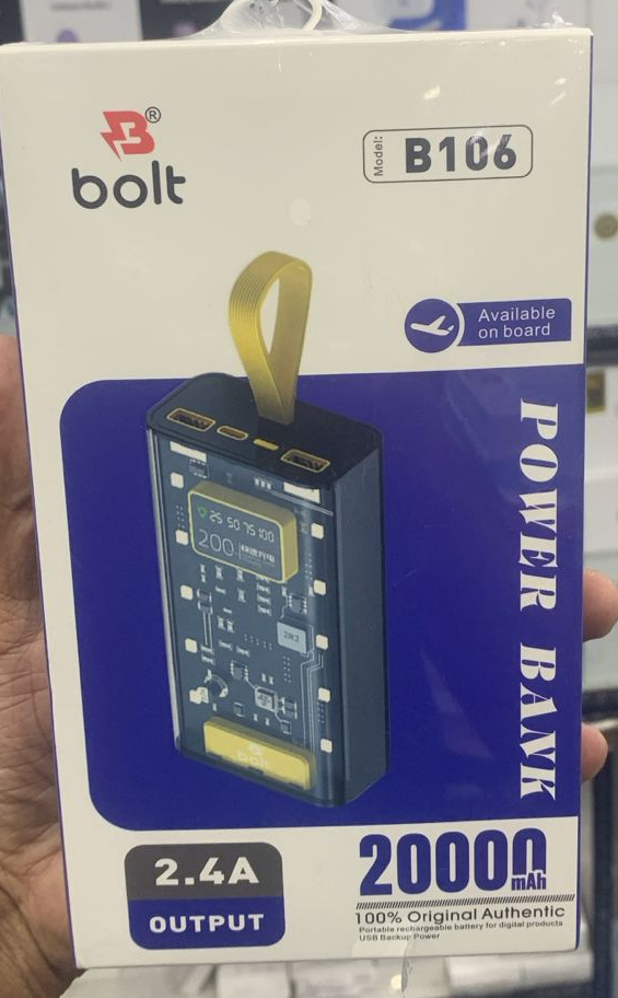 Bolt B106 20000MAH Power Bank Quick Charge Support High Led Lights - Image 2