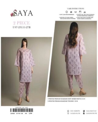 SAYA 2PCS Unstitch khaddar Collection Shirt & Trouser (27B)