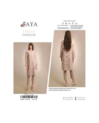 SAYA 2PCS Unstitch khaddar Collection Shirt & Trouser (35C)