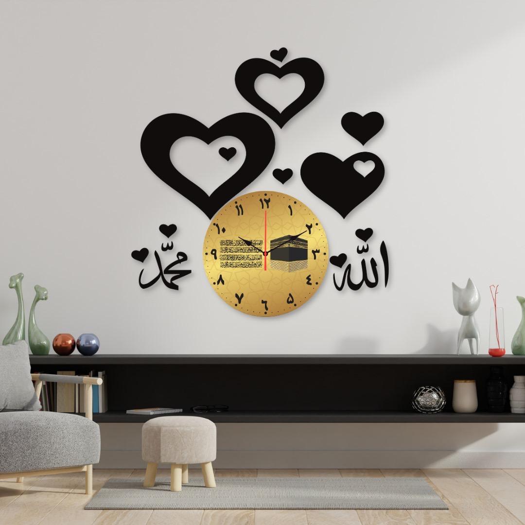 Allah Mohammad Clock Hearts Wall Clock /Decorative Unique Wall Décor Clock For Home Decor Living Room And Offices - Image 2