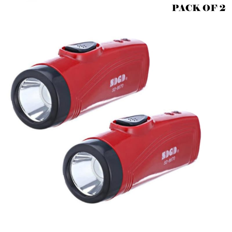 Pack Of 2 Portable Super Bright USB Rechargeable Multifunction Flashlights SD-8670 - Image 5