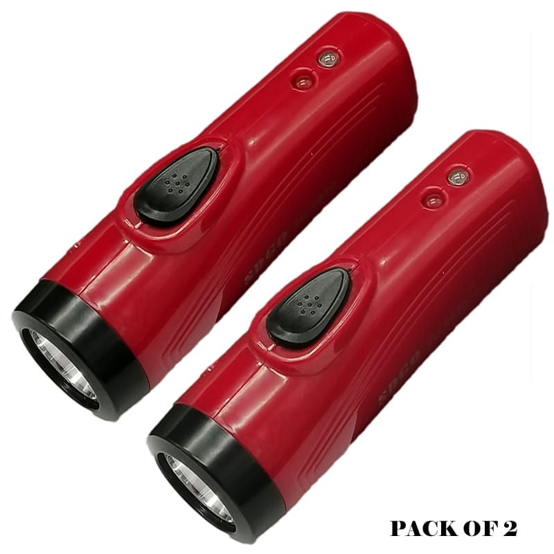 Pack Of 2 Portable Super Bright USB Rechargeable Multifunction Flashlights SD-8670 - Image 4