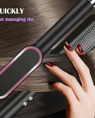 2-in-1 Hair Straightener Iron Brush Straight Hair Comb Curling Professional Styling Brush For Women (Random Color)