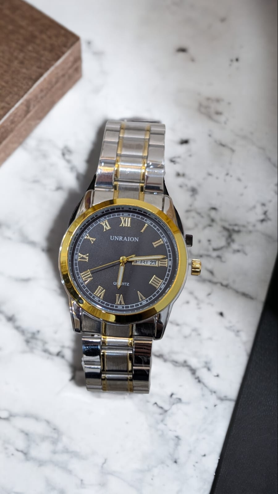 UNRAION Stylish Watch for Men’s Good Quality Stainless Steel Quartz Watch for Boys Luminous Hands Classic Style Chain Watch