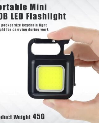 Rechargeable Keychain Mini cob LED Flashlight (color black)