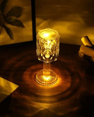 Mini light for indoor decoration Crystal Lamp, Clear Plastic Protection LED Crystal Lamp Cafe Bar Bedroom (Warm)