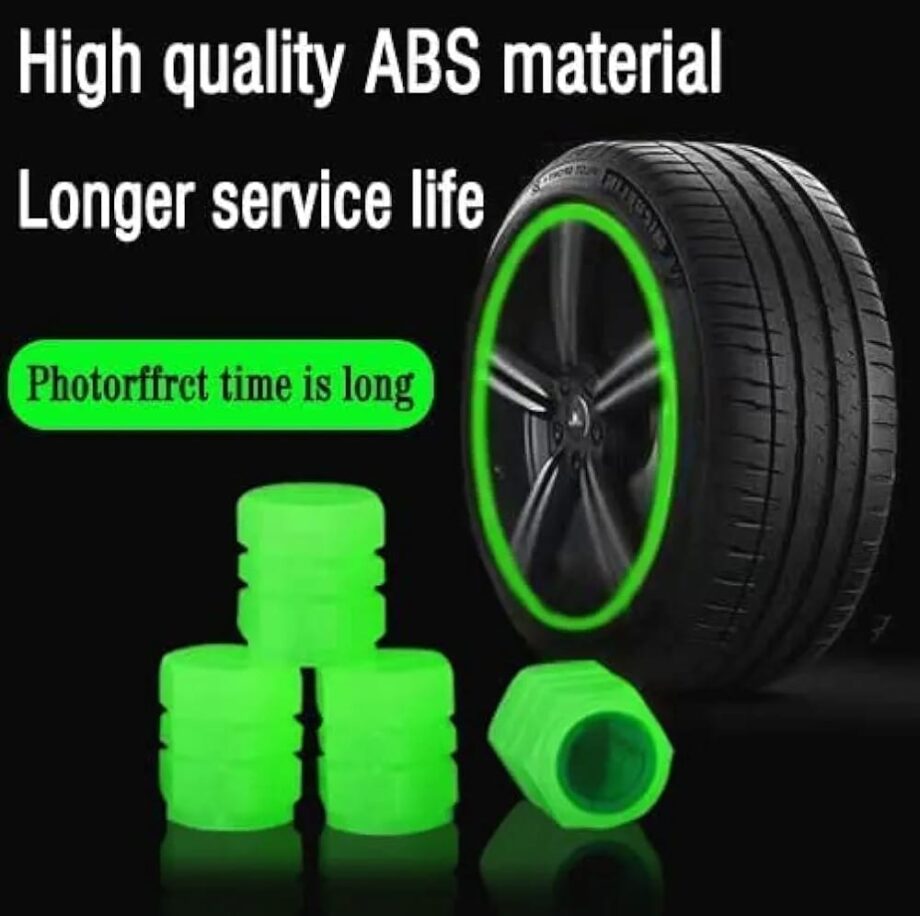 Luminous Tire Valve Cap For Car Tire Wheel Rims Valve Stem Cover Caps For Car Motorcycle Bike Glowing Tire  (random color)