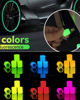 Luminous Tire Valve Cap For Car Tire Wheel Rims Valve Stem Cover Caps For Car Motorcycle Bike Glowing Tire  (random color)