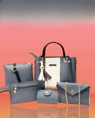 Cynthetic Leather 5pcs Set Ladies Bag without long chain