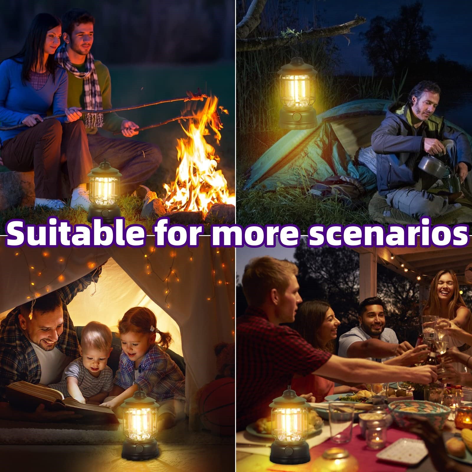 Sell Handle LED Camping Lantern Rechargeable Tent lamp solar powered camping lamp for outdoor(random color) - Image 2