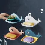 Self Adhesive Whale Fish Shaped Soap Holder for Bathroom | Wall Mounted Soap Bar, Holder Rack for Shower Wall, Kitchen, Bathroom - random color(1 PC) - Image 4