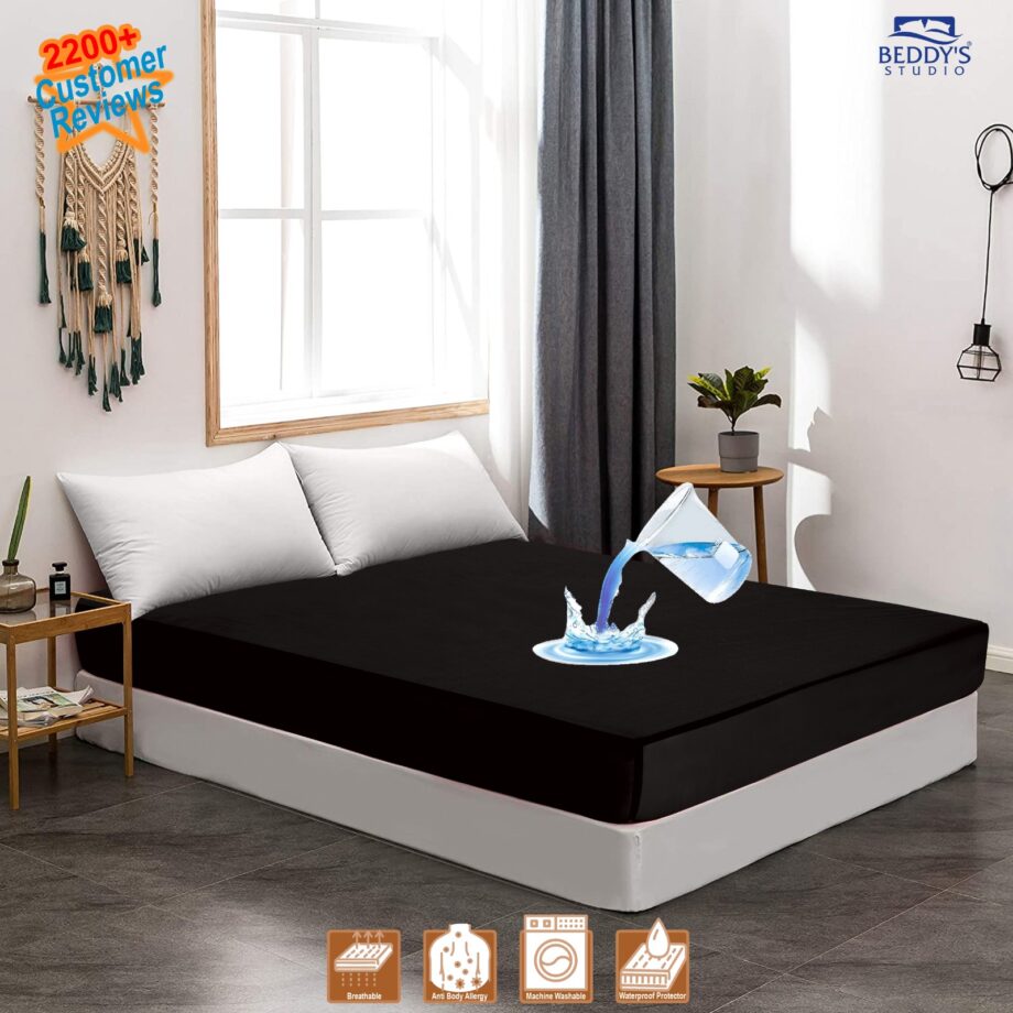100% waterproof mattress protector cover is made of polish fabric,  (Random Color)