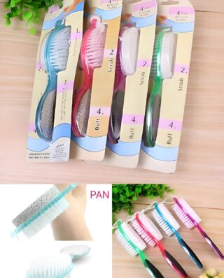 4 In 1 Foot scrubber | Multi Use Pedicure Paddle Brush - 4 Step Pedicure Cleanse, Scrub, File And Buff (Random color)