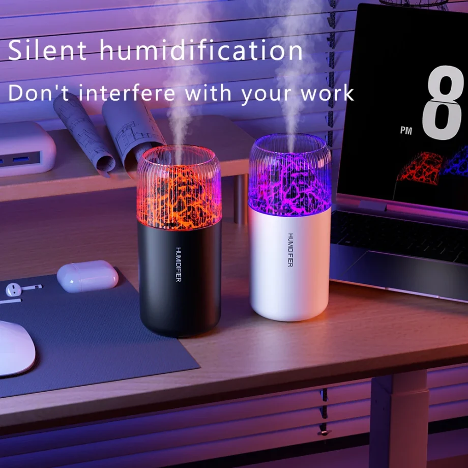 Volcano USB Mini Air Humidifier Car Mist Spray Maker Aroma Essential Oil Diffuser Purifier Colorful Night Live(random color)