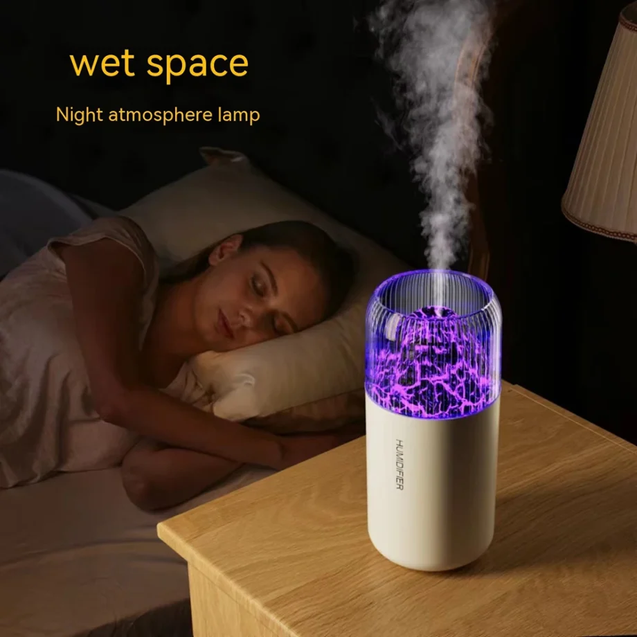 Volcano USB Mini Air Humidifier Car Mist Spray Maker Aroma Essential Oil Diffuser Purifier Colorful Night Live(random color)
