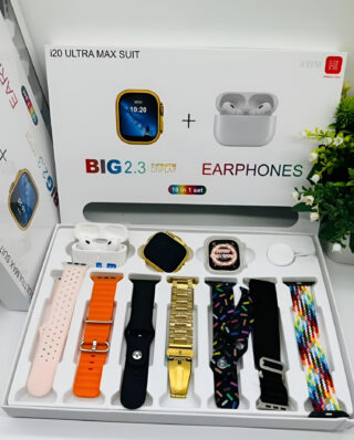 I20 Ultra Max suit Smart Watch 10 in 1 box 2.3inch large screen with 7 strips smartwatch With Airpords2