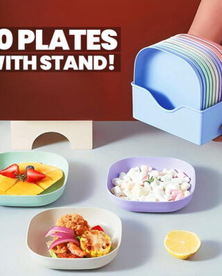 10pcs Multi-function Spit Bone Plate Set Household Food Grade Plastic Elliptical Plate Set