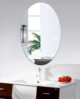Oval Bathroom House Mirror Acrylic Wall Stickers  200×300