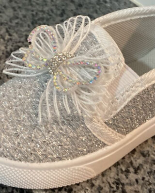 ( Grey ) Butterfly Loafers Style Baby Shoes | Fancy Baby Shoes | Shoes For Kids | Best Quality Fancy Shoes For Babies | Butterfly Loafer Design Shoes