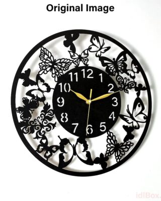 Butterfly  3D Wooden wall clock for Living Room  Decor Wall Clock