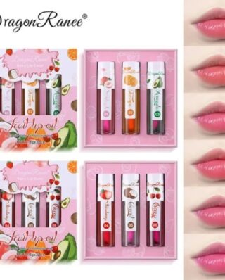 3 Pcs Dragon Ranee Natural Moisturizing & Long Lasting Lip Oil Lip Care Oil Natural Moisturizing & Nourishing Lip Balm Set