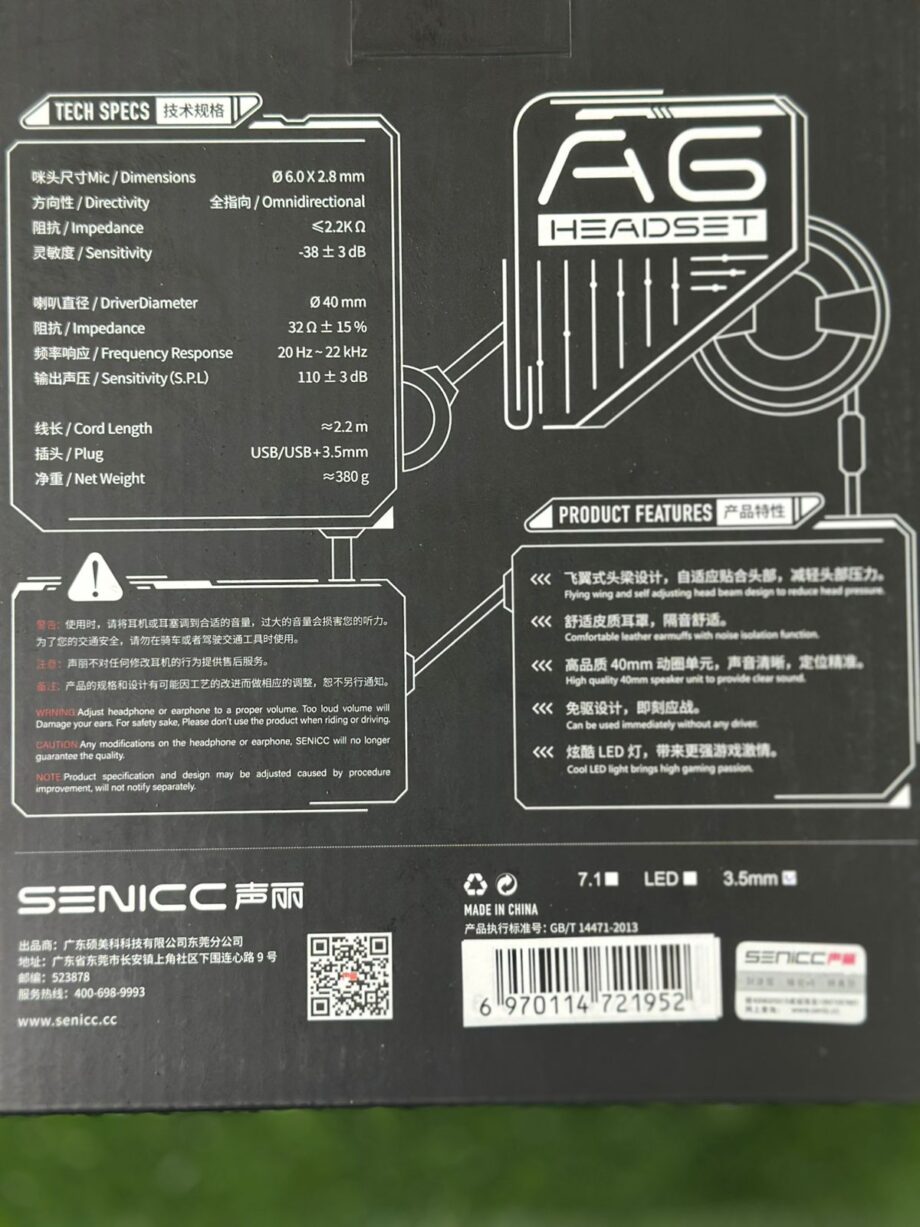 SENICC A6 headset USB High Quality Sound Video Game Headset Advance Noise Canceling Technology