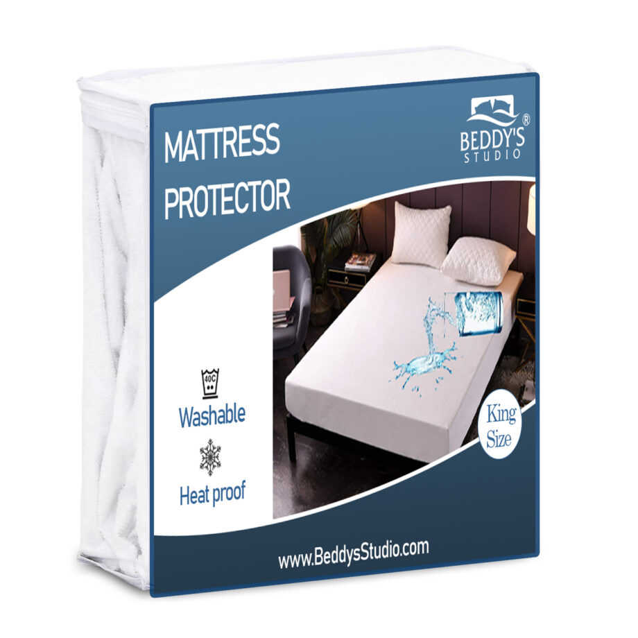 100% waterproof mattress protector cover is made of polish fabric,  (Random Color)