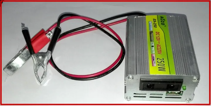 Mini Portable 12v DC to 220v AC Inverter 250w for small emergency light fan laptop charging Internet router