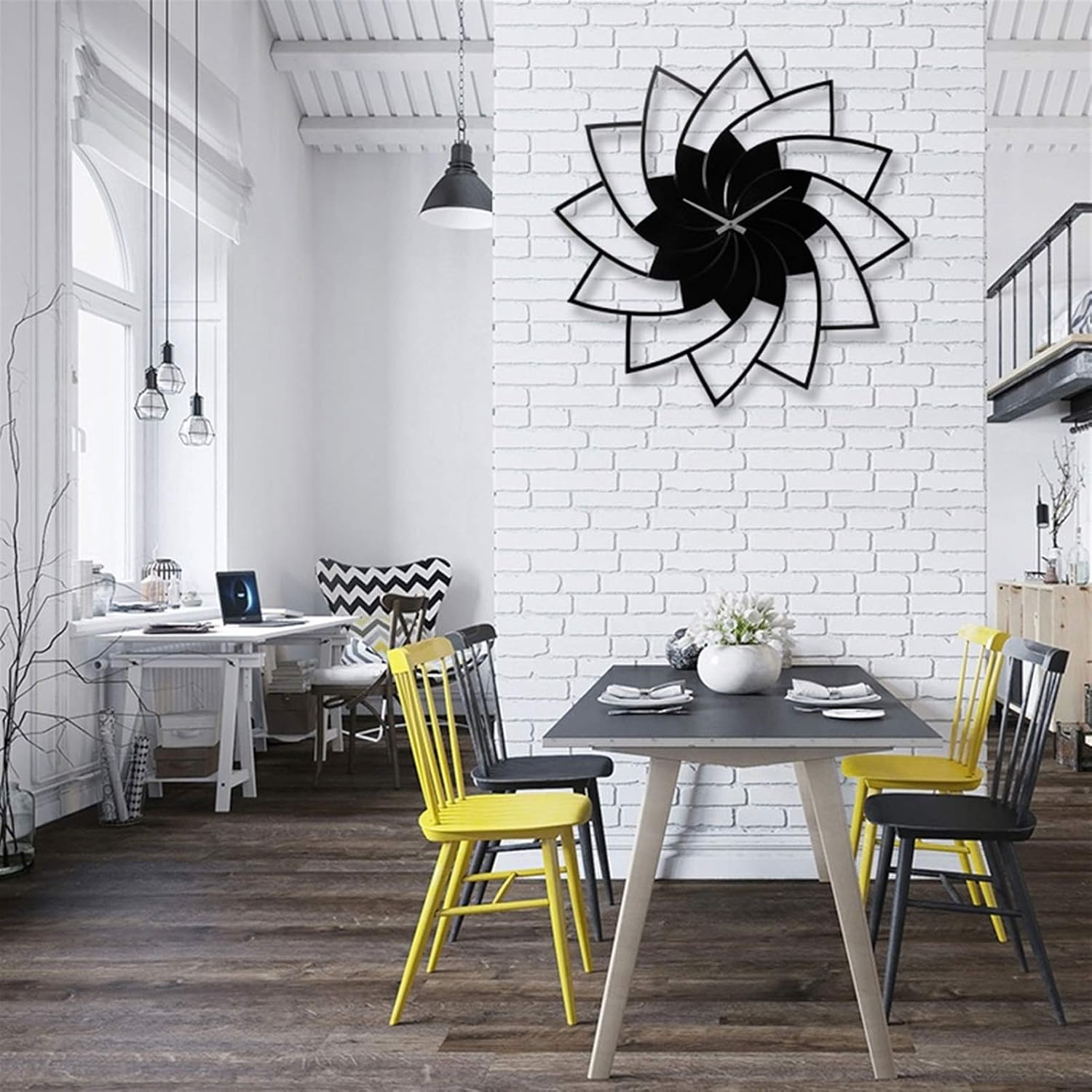 3D WOODEN FLORAL WALL CLOCK Modern Home Decorations for Living Room,Bedroom - Image 3