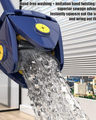 360° Rotatable 4 Leaf Clover Twist Water Auto Squeezes Mop Adjustable Corner Mop Self Squeezing Wringing Mop Multifunctional Rotating Mop For Floor Wall Window