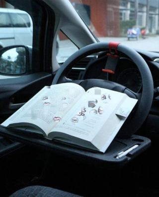 Portable Car Steering Wheel Tray -Multi functional Wheel Desk for Laptop Notebook and Food Steering Wheel Tray